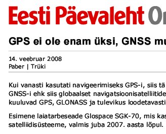 EPL: GPS ei ole enam üksi, GNSS muudkui täieneb