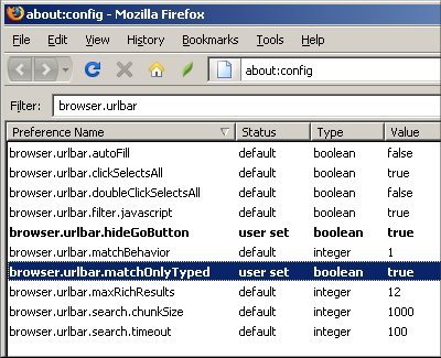 Firefox 3 urlbar