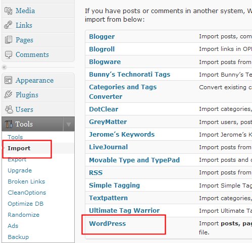 Wordpress Import